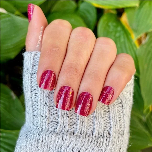 *Retired* Color Street: All Fired Up Red Orange Gold Glitter Fall Christmas - Picture 9 of 16